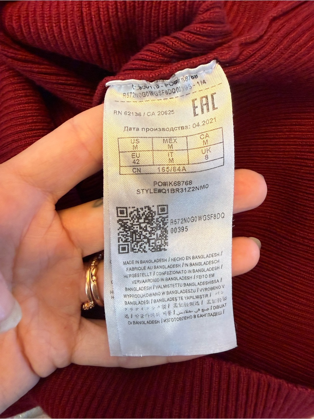 Guess Red Ribbed Sweater with Branded‎ Tag - M - Picture 3 of 7